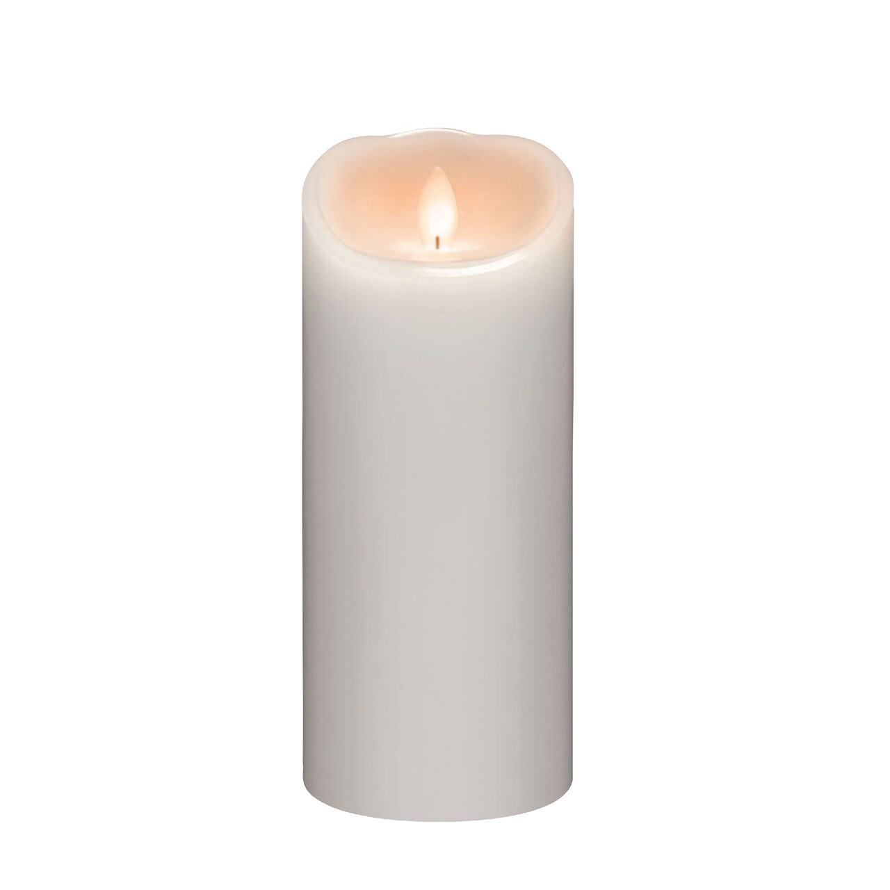 Whitehurst Battery Operated Flameless LED Pillar Candle - 9" - White